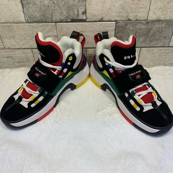 Ralph Lauren Polo Sport PS100 Mens High Top Shoes, Black Multicolor SIZE 12 - Picture 8 of 14